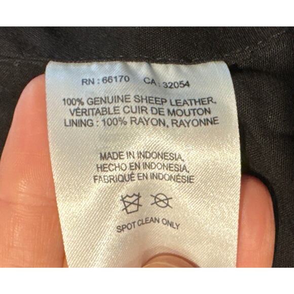 Free People Black Suede Leather Jacket Studs Women’s Size XS Flared Sleeves READ - Picture 6 of 16